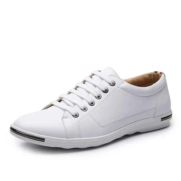 Men's Casual Leather Sneakers - Breathable Walking Shoes
