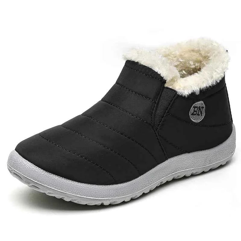 Men's Winter Fur-Lined Ankle Shoes - Warm Slip-On Sneakers