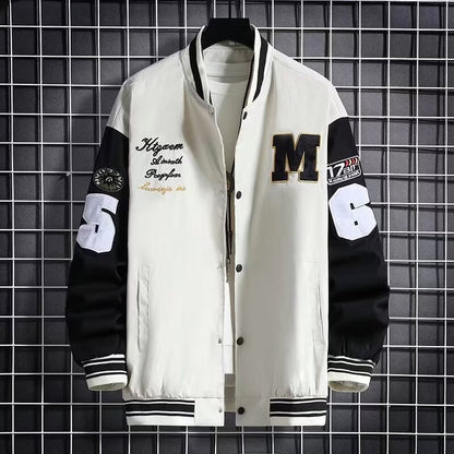 Men's Baseball Jacket - Letter Print Streetwear - SlayGood