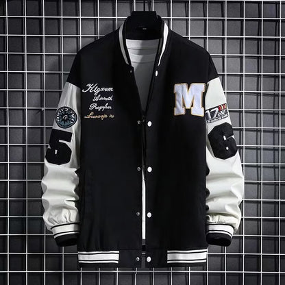 Men's Baseball Jacket - Letter Print Streetwear - SlayGood