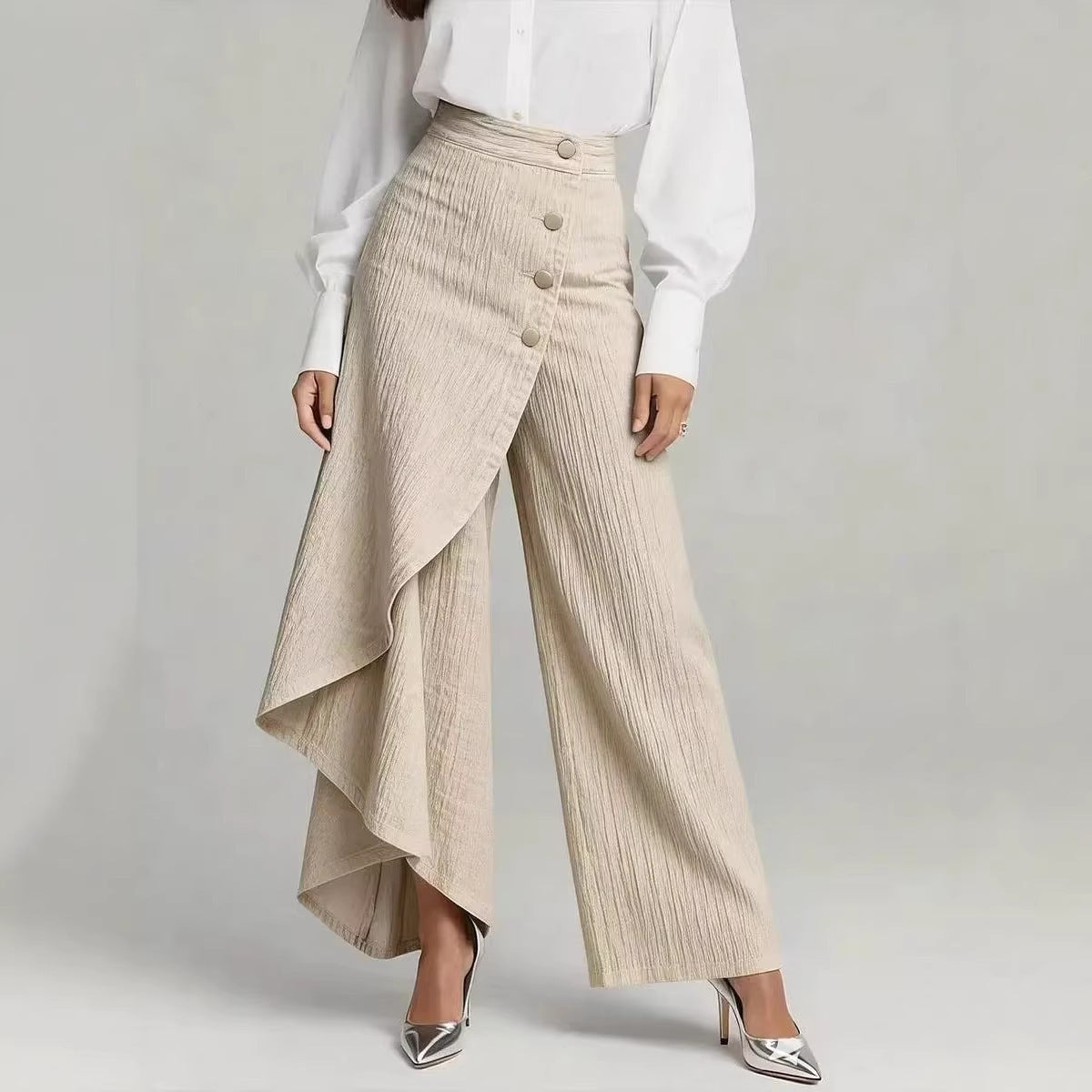 Wide Leg Pants - High Waist Straight Trousers - SlayGood
