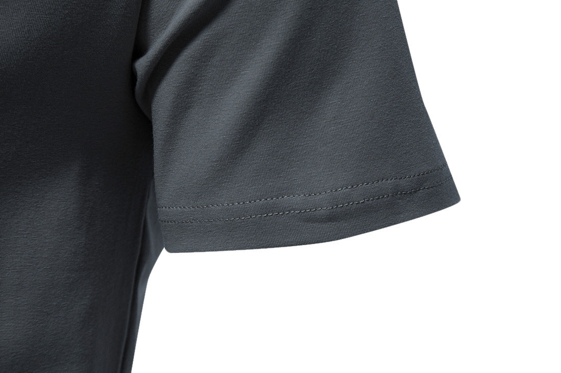 Men's Cotton Henley T-Shirt - Stand Collar Casual Tee - SlayGood