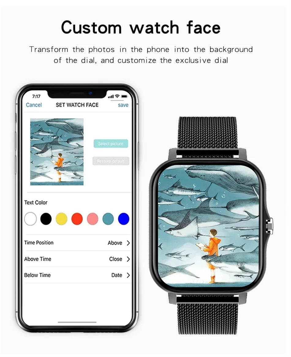 PENGAGAR 1.83" Smart Watch Bluetooth Call Sports Fitness Tracker