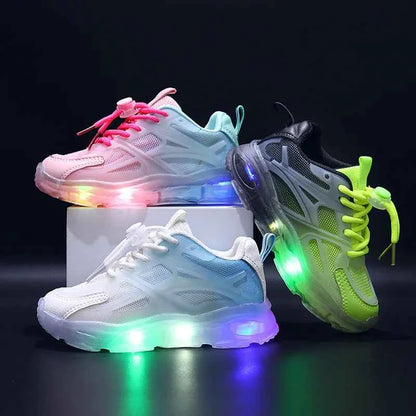 Kids Light Up Sneakers - Breathable Anti-Slip Sports Shoes