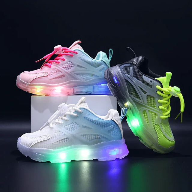 Kids Light Up Sneakers - Breathable Anti-Slip Sports Shoes