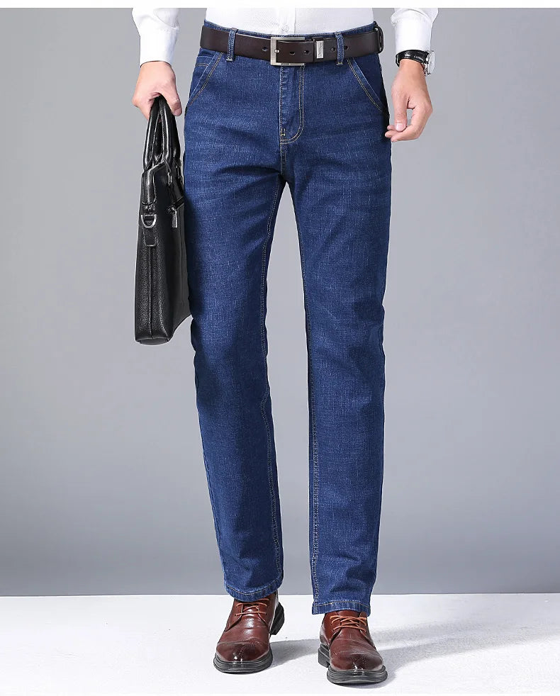 Men's Slim Fit Business Jeans - Stretch Casual Denim - SlayGood