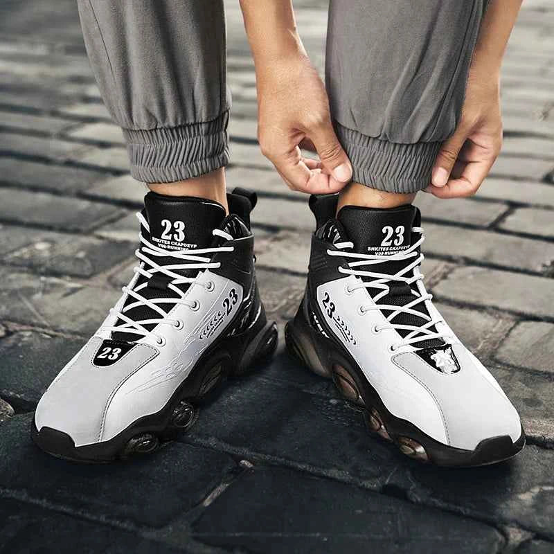 DZAG Men's High-Top Basketball Sneakers Shock Absorbing Casual Shoes