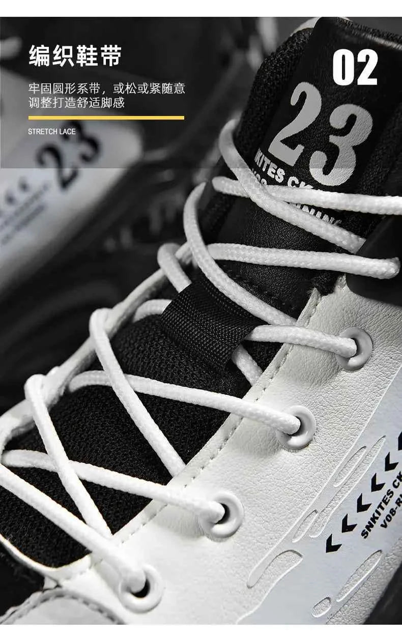 DZAG Men's High-Top Basketball Sneakers Shock Absorbing Casual Shoes