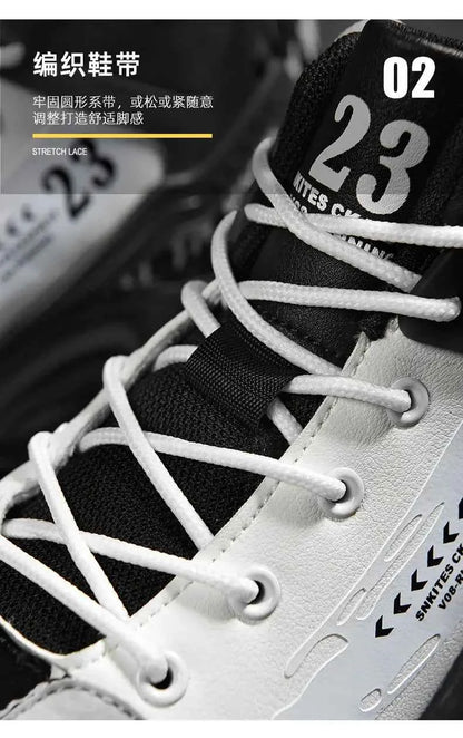 DZAG Men's High-Top Basketball Sneakers Shock Absorbing Casual Shoes