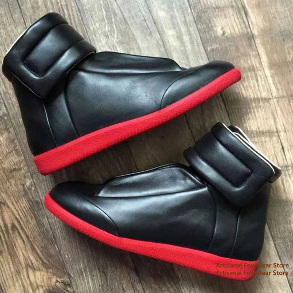 Men's Designer High-Top Leather Sneakers - Premium Ankle Boots