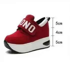 Women's Platform Wedge Sneakers - High Heel Casual Shoes