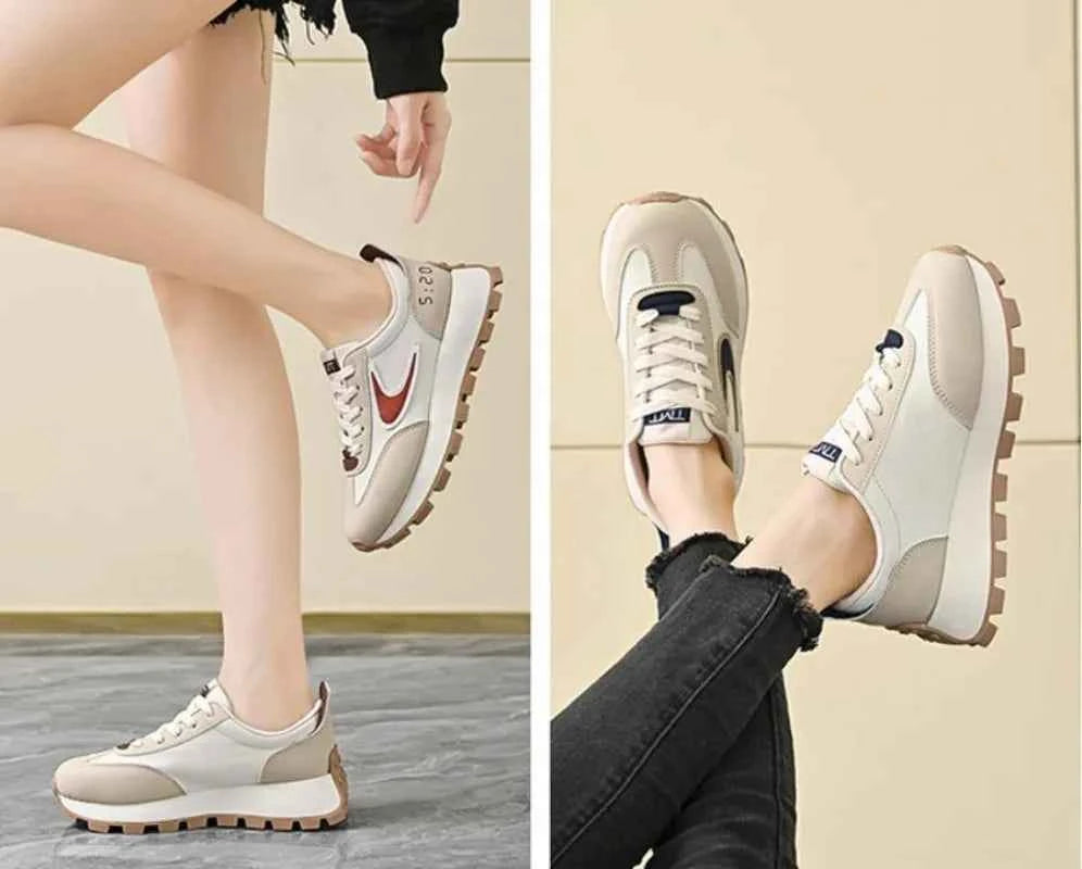 Women's Casual Flat Sneakers - Lightweight Breathable Shoes