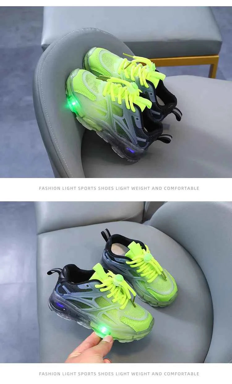 Kids Light Up Sneakers - Breathable Anti-Slip Sports Shoes