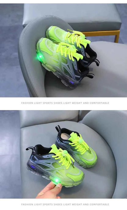 Kids Light Up Sneakers - Breathable Anti-Slip Sports Shoes