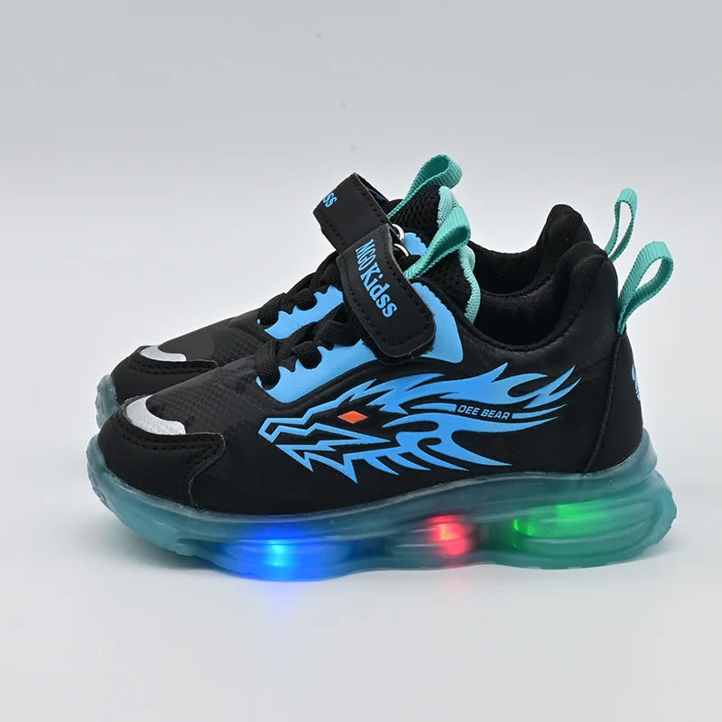 Kids LED Light Sneakers Anti-Slip Basketball Shoes Boys Girls