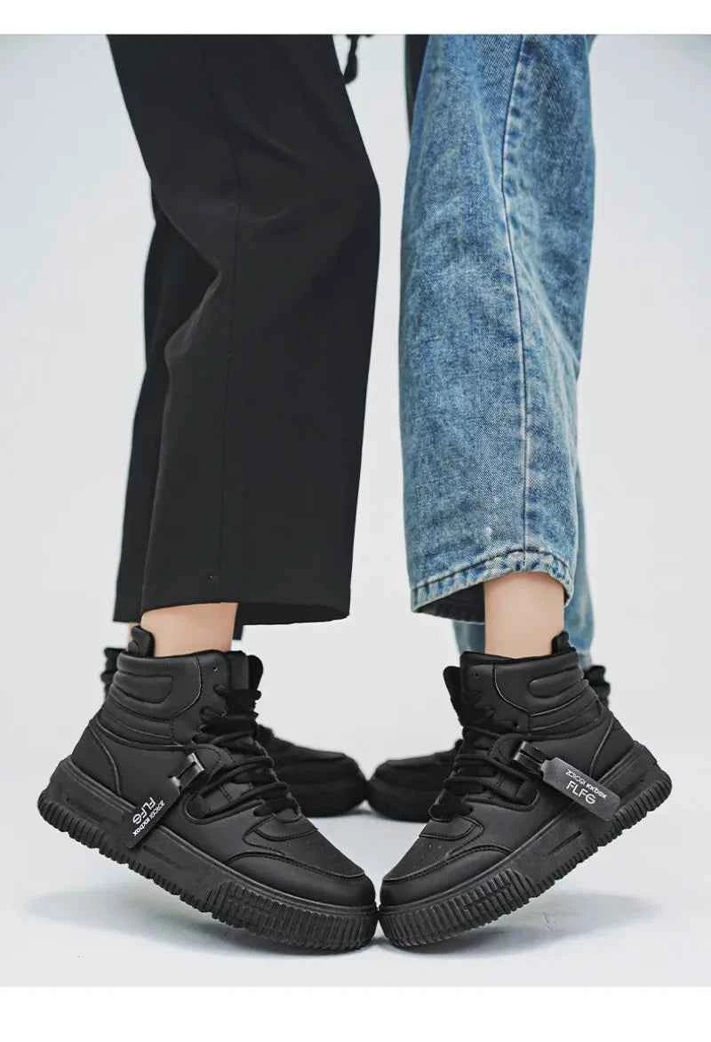 PDMCMS Men's High-Top Sneakers Waterproof Skateboard Casual Shoes