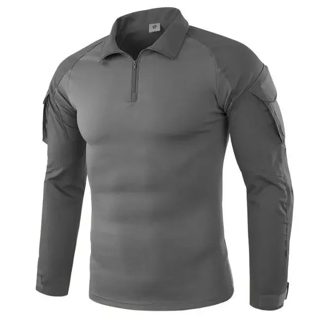 Men's Tactical Long Sleeve Shirt - Military Outdoor Tee - SlayGood