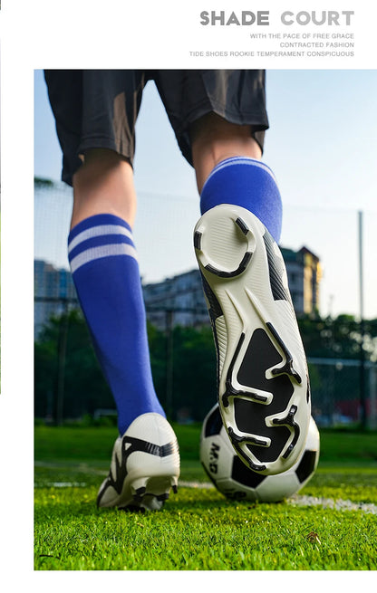 ANHUHU Men's Soccer Cleats Professional Football Boots Long Spikes