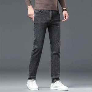 Men's Slim Fit Dress Jeans - Smart Casual Black Denim - SlayGood