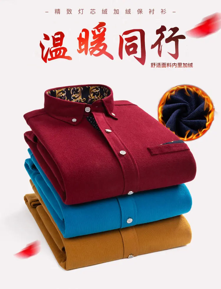 Men's Thick Casual Print Shirt - Long Sleeve Streetwear - SlayGood