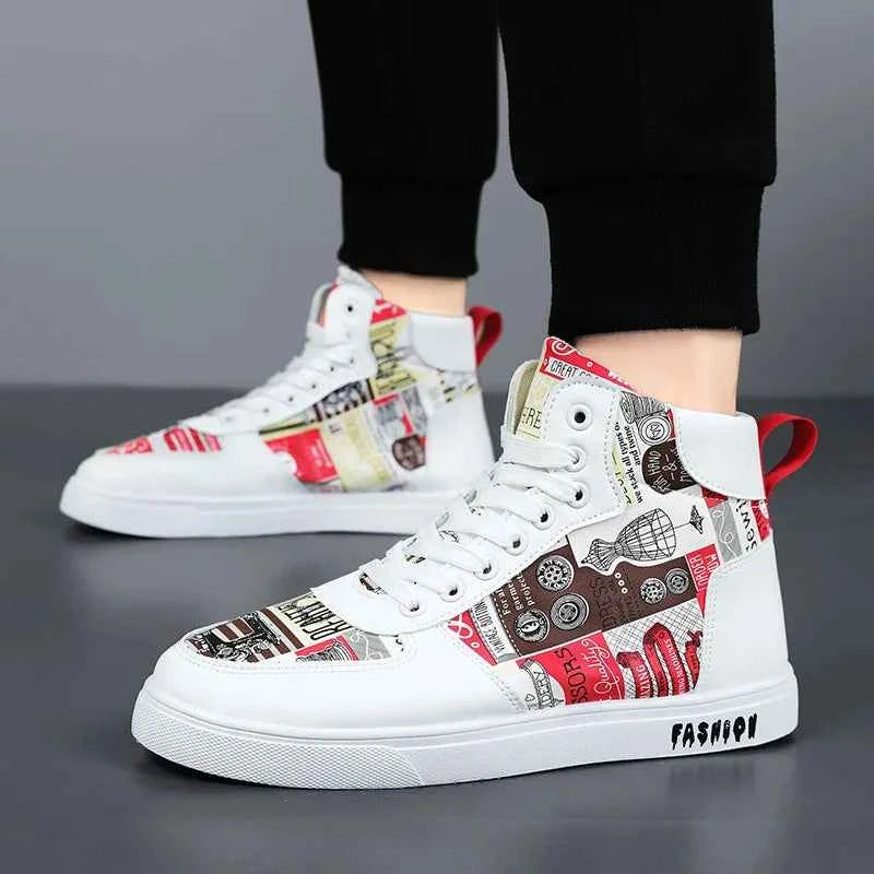 Men's High-Top Hemp Sneakers - Breathable Casual Shoes