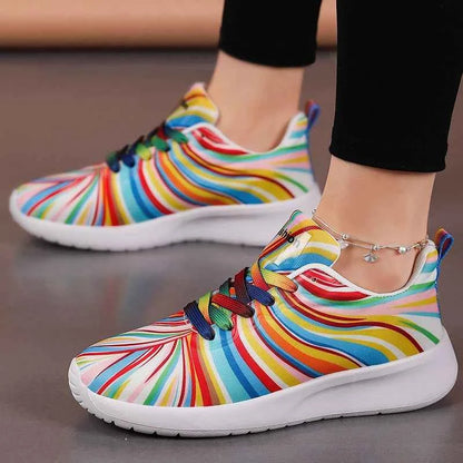 KUIDFAR Women's Colorful Sneakers Breathable Mesh Sports Shoes