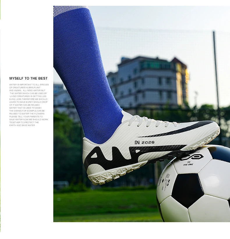 ANHUHU Men's Soccer Cleats Professional Football Boots Long Spikes