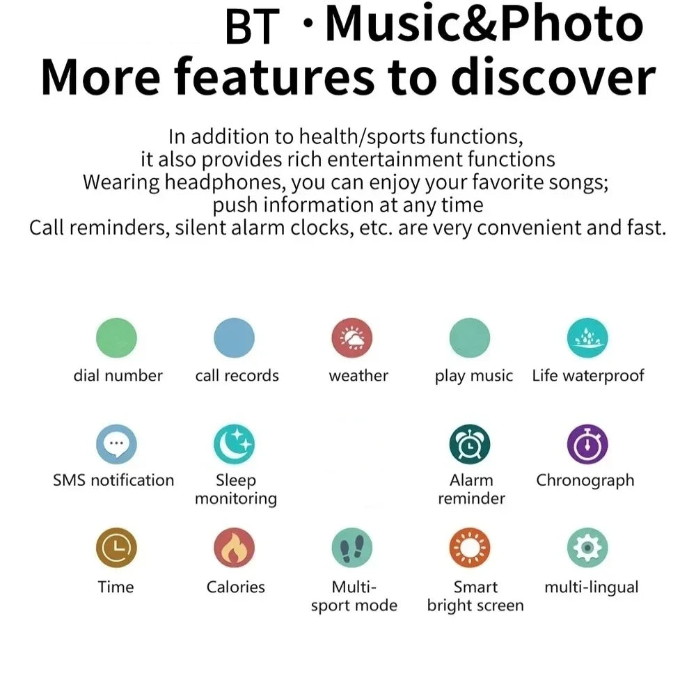 Smart Watch Bluetooth Call Blood Oxygen Monitor