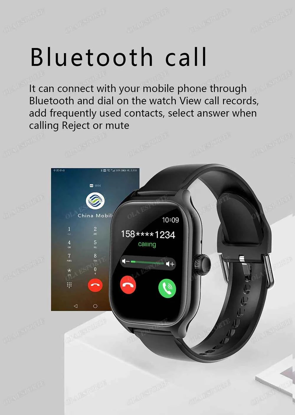 Ola Esporte Smart Watch 1.83" HD Bluetooth Calling for Android & iOS