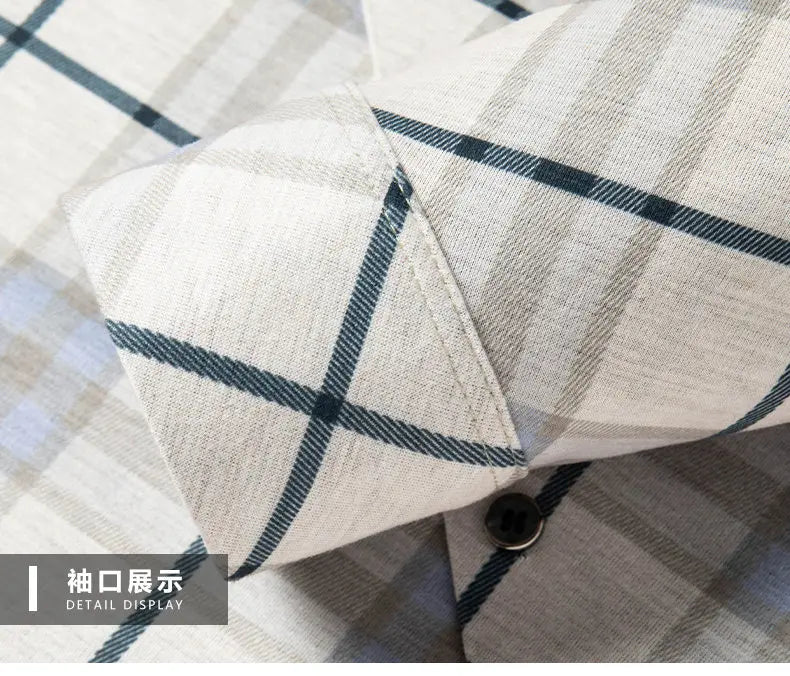 Men's Wrinkle-Free Business Shirt - Plaid Long Sleeve - SlayGood