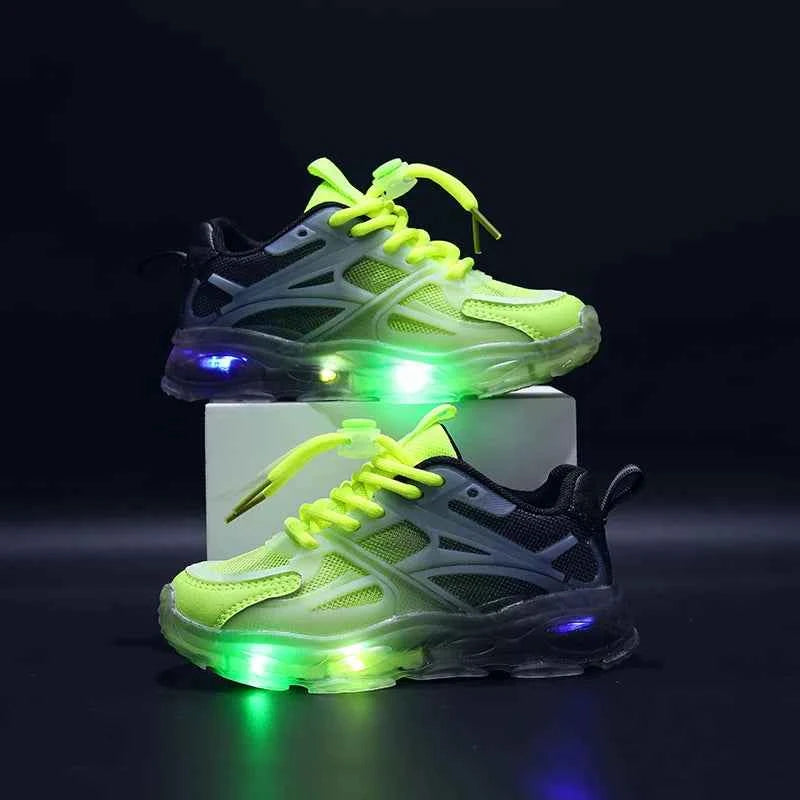 Kids Light Up Sneakers - Breathable Anti-Slip Sports Shoes