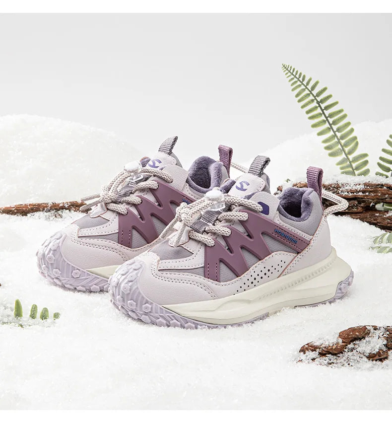 Kids Winter Sneakers - Warm Plush Lined Sports Shoes