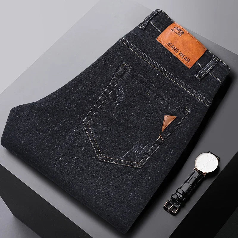 Men's Business Casual Jeans - Classic Slim Fit Denim - SlayGood