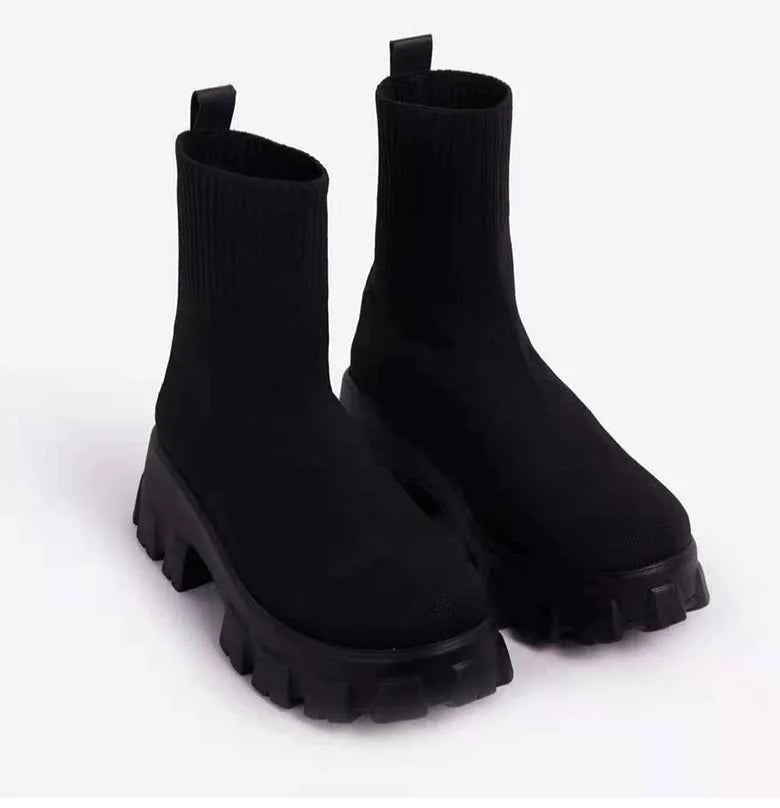 Women's Platform Slip-On Sneakers - Casual Heeled Shoes