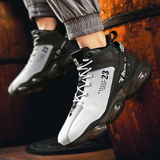 DZAG Men's High-Top Basketball Sneakers Shock Absorbing Casual Shoes