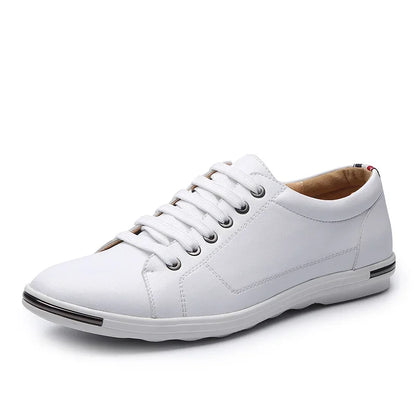 Men's Casual Leather Sneakers - Breathable Walking Shoes