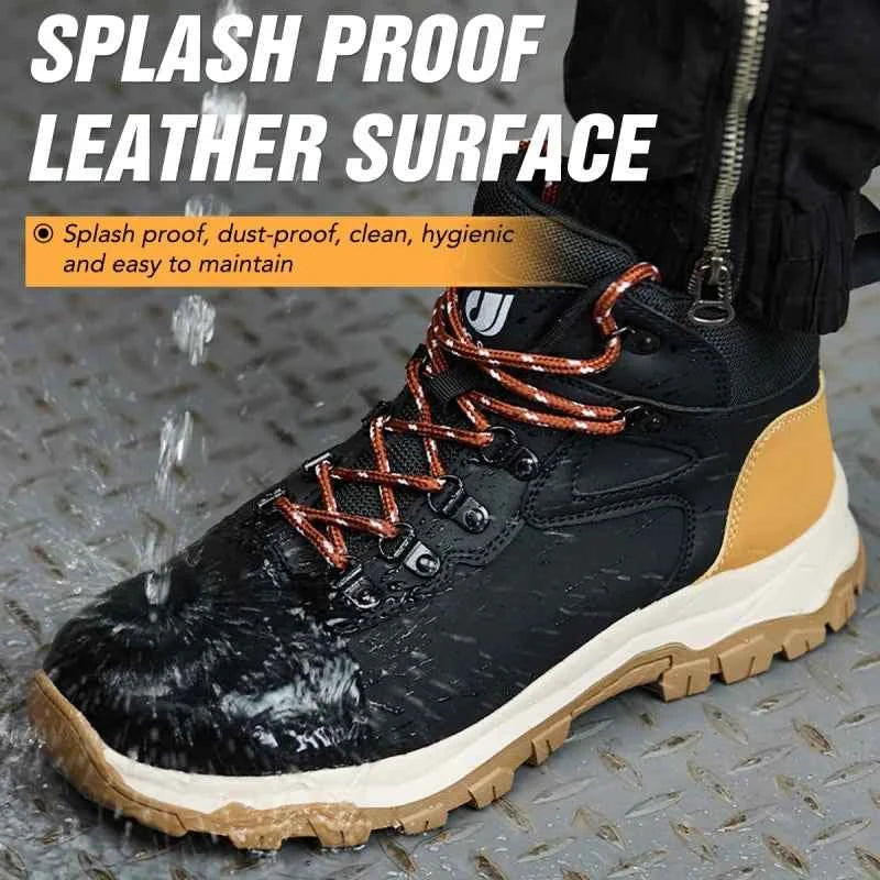 Men's Steel Toe Safety Work Boots - Lightweight Industrial Shoes