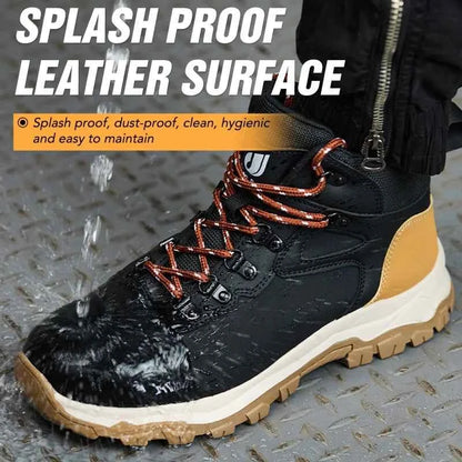 Men's Steel Toe Safety Work Boots - Lightweight Industrial Shoes