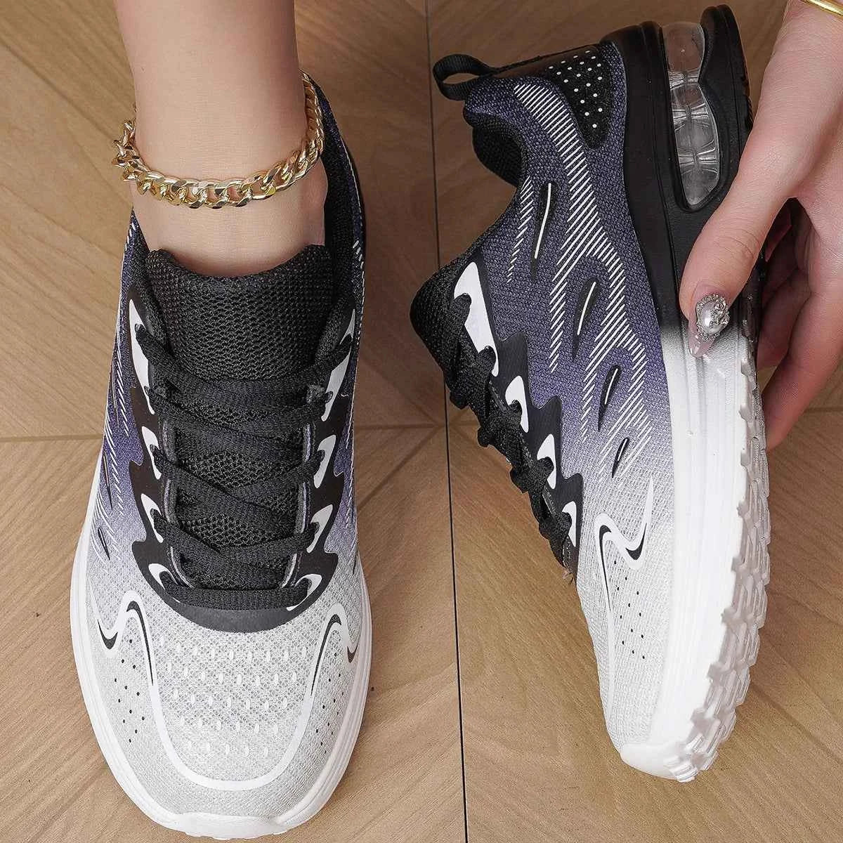Women's Air Cushion Running Shoes Breathable Mesh Walking Sneakers