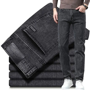 Men's Slim Fit Dress Jeans - Smart Casual Black Denim - SlayGood