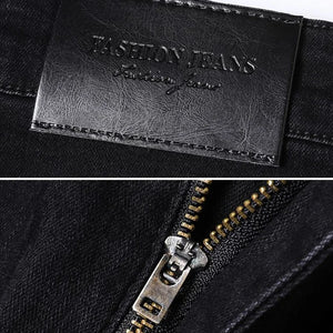 Men's Slim Fit Dress Jeans - Smart Casual Black Denim - SlayGood