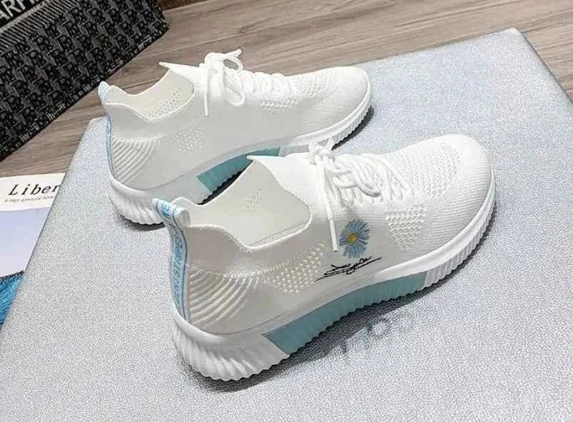 Okkdey Women's Casual Sneakers Comfortable Stretch Fabric Tennis Shoes