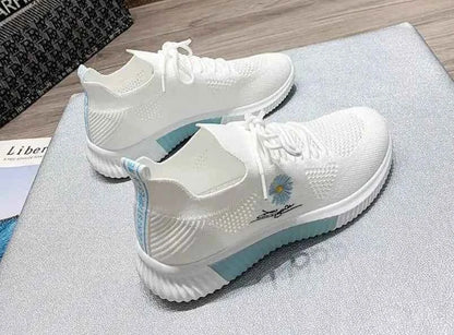 Okkdey Women's Casual Sneakers Comfortable Stretch Fabric Tennis Shoes