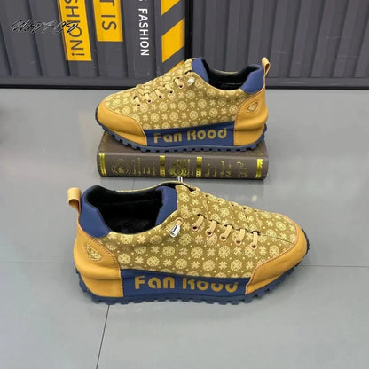 WaDFCD Men's Chunky Platform Sneakers Height Increasing Casual Shoes