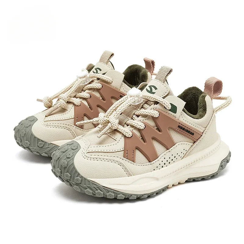 Kids Winter Sneakers - Warm Plush Lined Sports Shoes