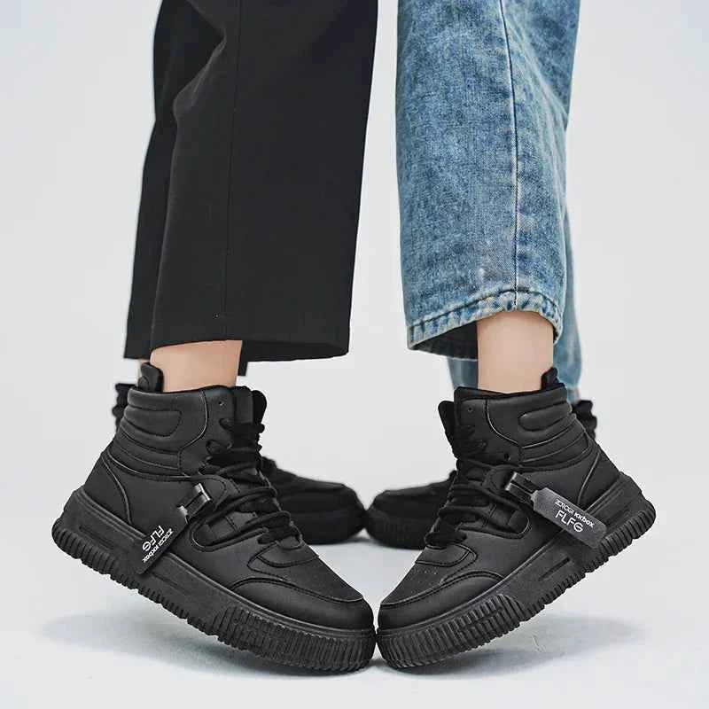 PDMCMS Men's High-Top Sneakers Waterproof Skateboard Casual Shoes