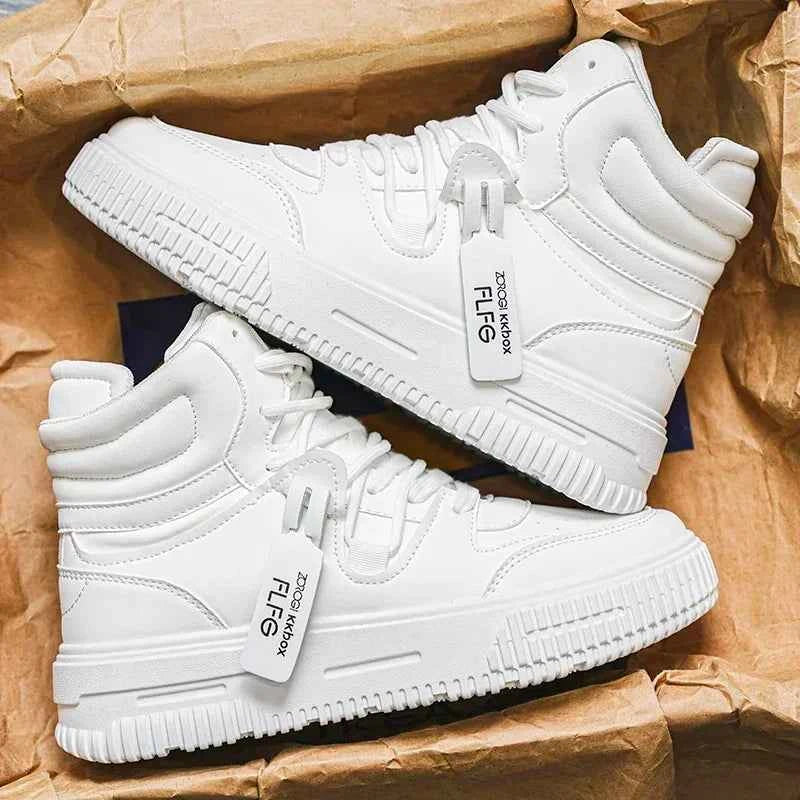 PDMCMS Men's High-Top Sneakers Waterproof Skateboard Casual Shoes