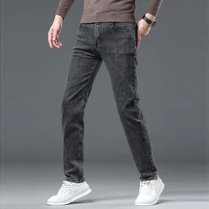 Men's Slim Fit Dress Jeans - Smart Casual Black Denim - SlayGood