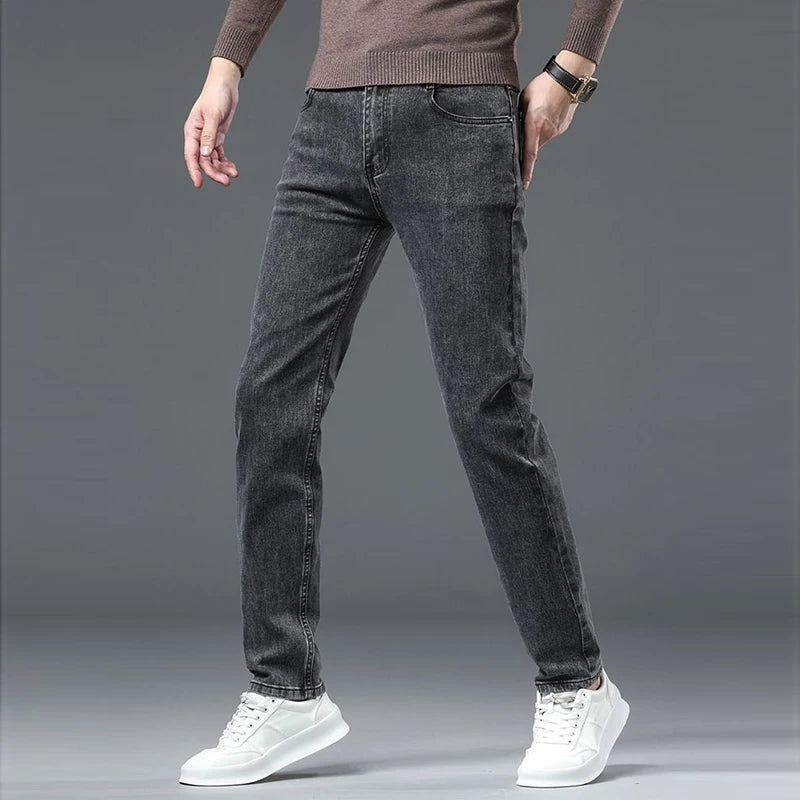 Men's Slim Fit Dress Jeans - Smart Casual Black Denim - SlayGood
