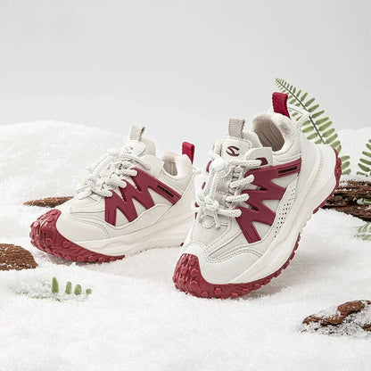 Kids Winter Sneakers - Warm Plush Lined Sports Shoes